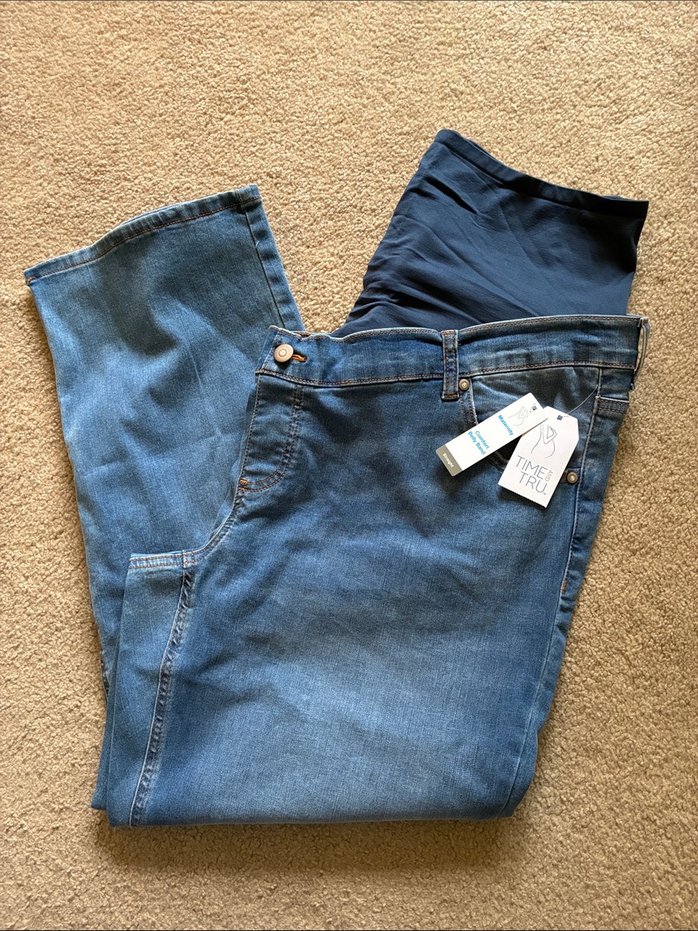 Time and Tru Maternity Comfort Belly Band Straight Leg Jeans - Size XXL (20)